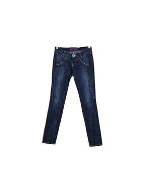 Miss Sixty Low Y2K Rise Jeans Womens 24 XS 0 Blue Stretch Moto Iraly Trashy Chic